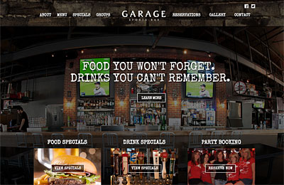 garage-sports-bar-calgary-website-design